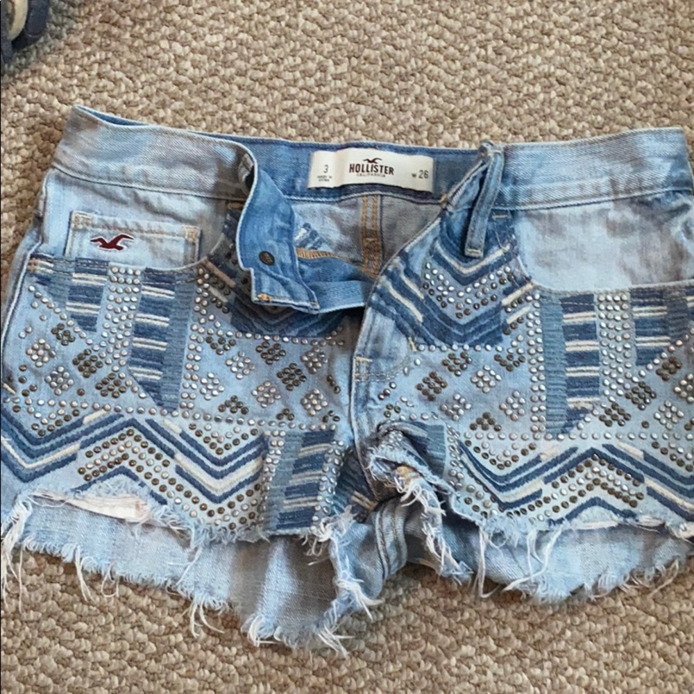 Hollister Embellished Boho Jean Shorts